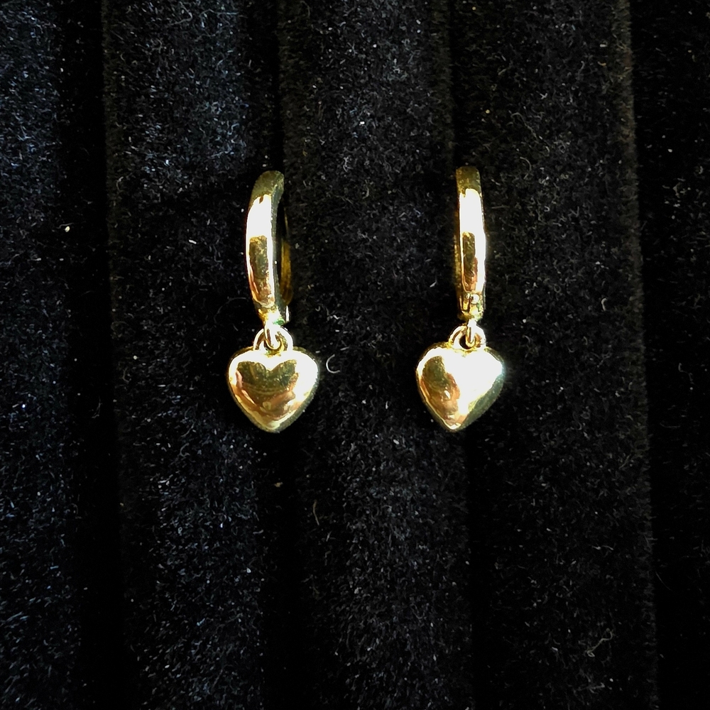 Gold Heart Hoop Earrings